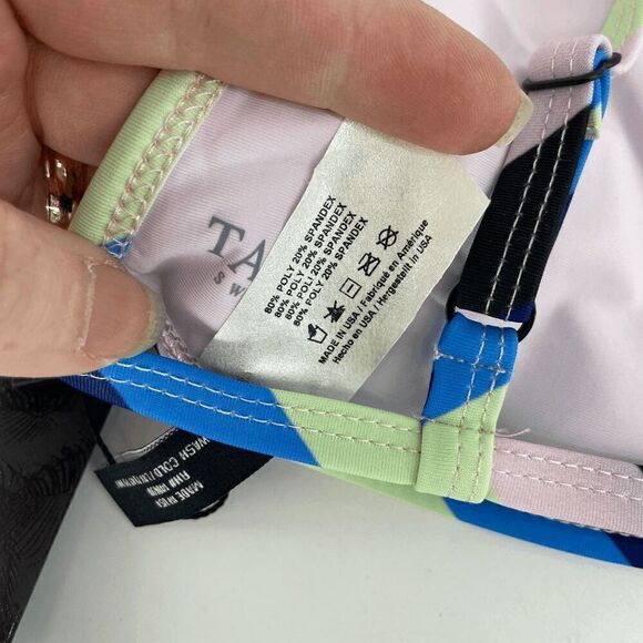 Tavik Jett Esalen Womens striped blue green new triangle swim bikini top small - Picture 12 of 13